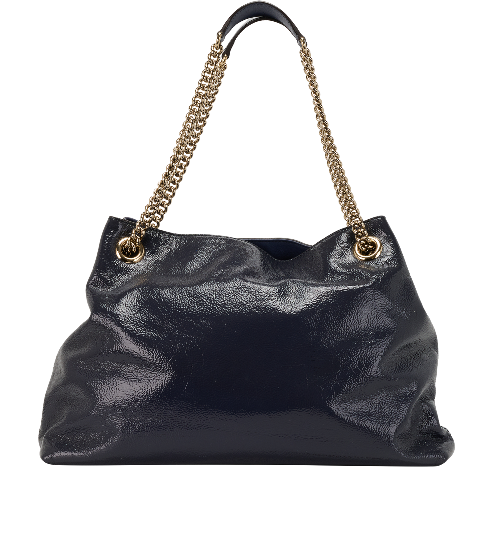 Soho Tote, &pound;495, Handbags, Blue, Patent Leather, Back view